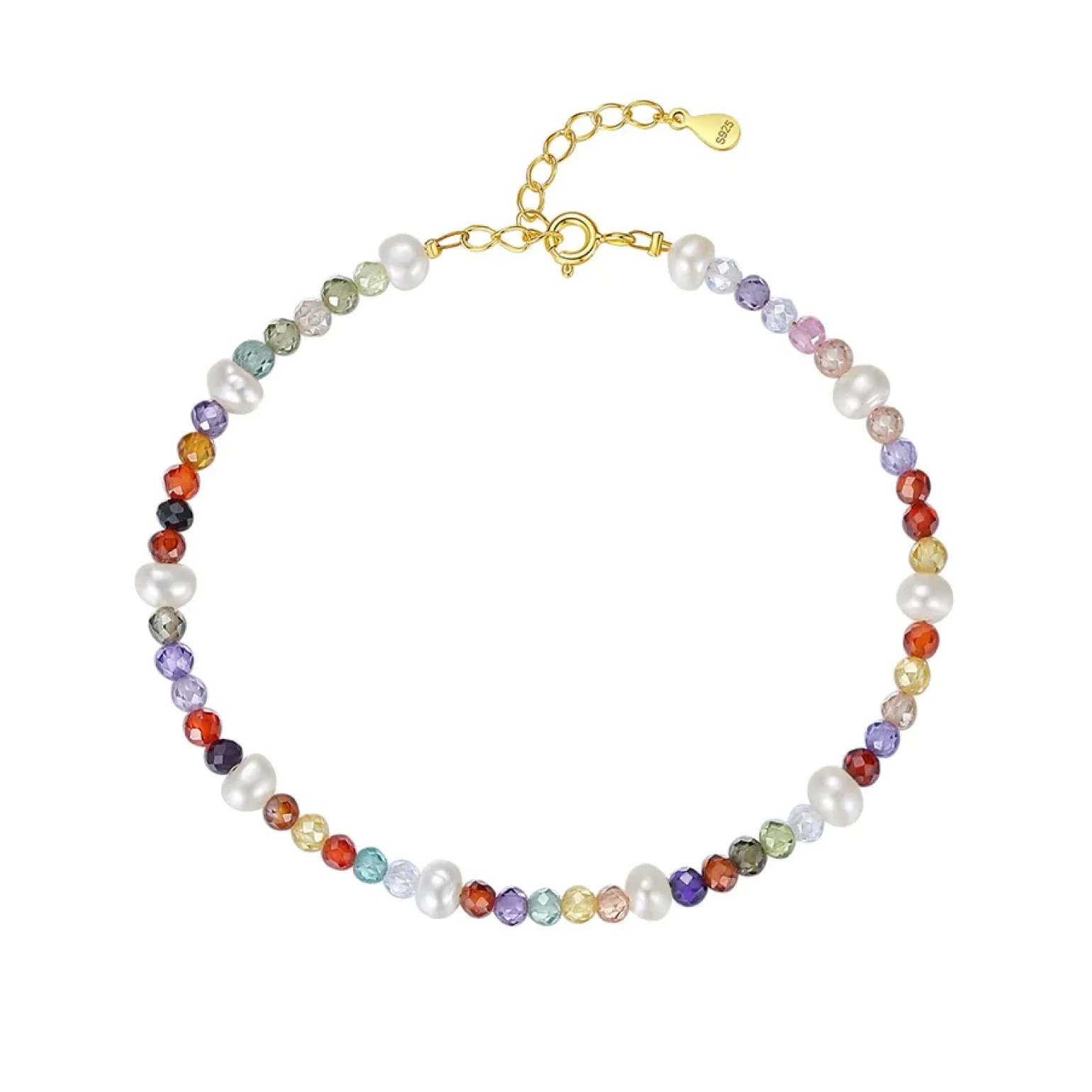 ByBirch - Lana armbånd aus vergoldete silber mit Zirkonias und Perlen