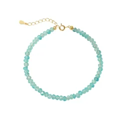 ByBirch - Lotus armband i vergoldete silber m türkis jade