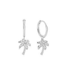 ByBirch - Puk Hoops in vergoldete silber w. palms