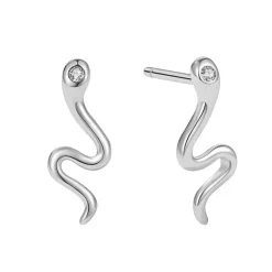 ByBirch - Snake ohrstecker aus vergoldete silber mit Zirkonia