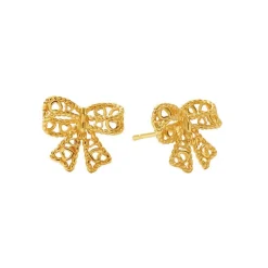 ByBirch vergoldete - Molly-Schleifen-Ohrringe in silber