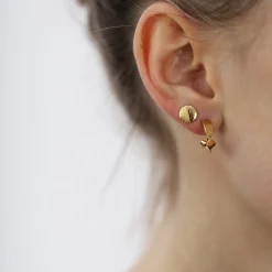 Christina Collect - CURVED LEAF Ohringe aus vergoldet silber