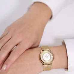 Christina Collect - Doppelte Stahluhr mit Netzkette und 2 Stoppern