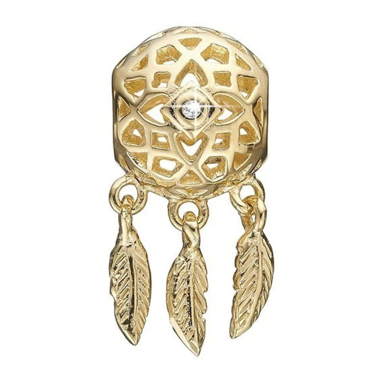 Christina Collect - DREAM CATCHER vergoldeter Anhänger für Silberarmband