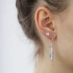 Christina Collect - LARGE FEATHER SYMPHONY Silber-Ohrringe*