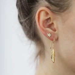 Christina Collect - LARGE FEATHER SYMPHONY vergoldete Ohrringe*