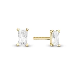 Christina Collect - Weiße Baquette-Ohrringe in vergoldete silber