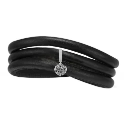 Christina Watches - Heart Beat Love Lederarmband mit Charm in silber