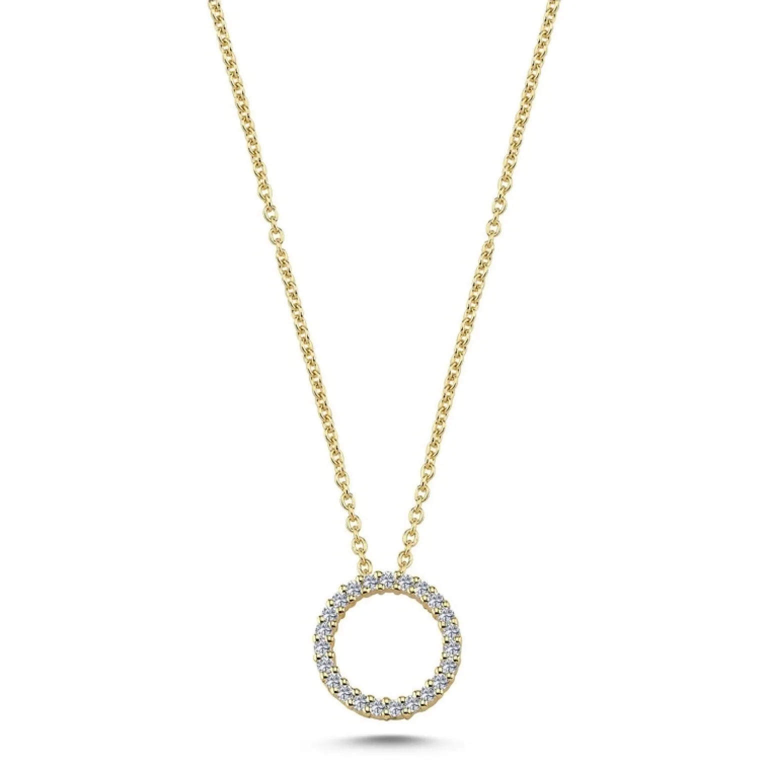 Cirkel - Diamantanhänger aus 14 Kt Gold mit insgesamt 0,14 ct