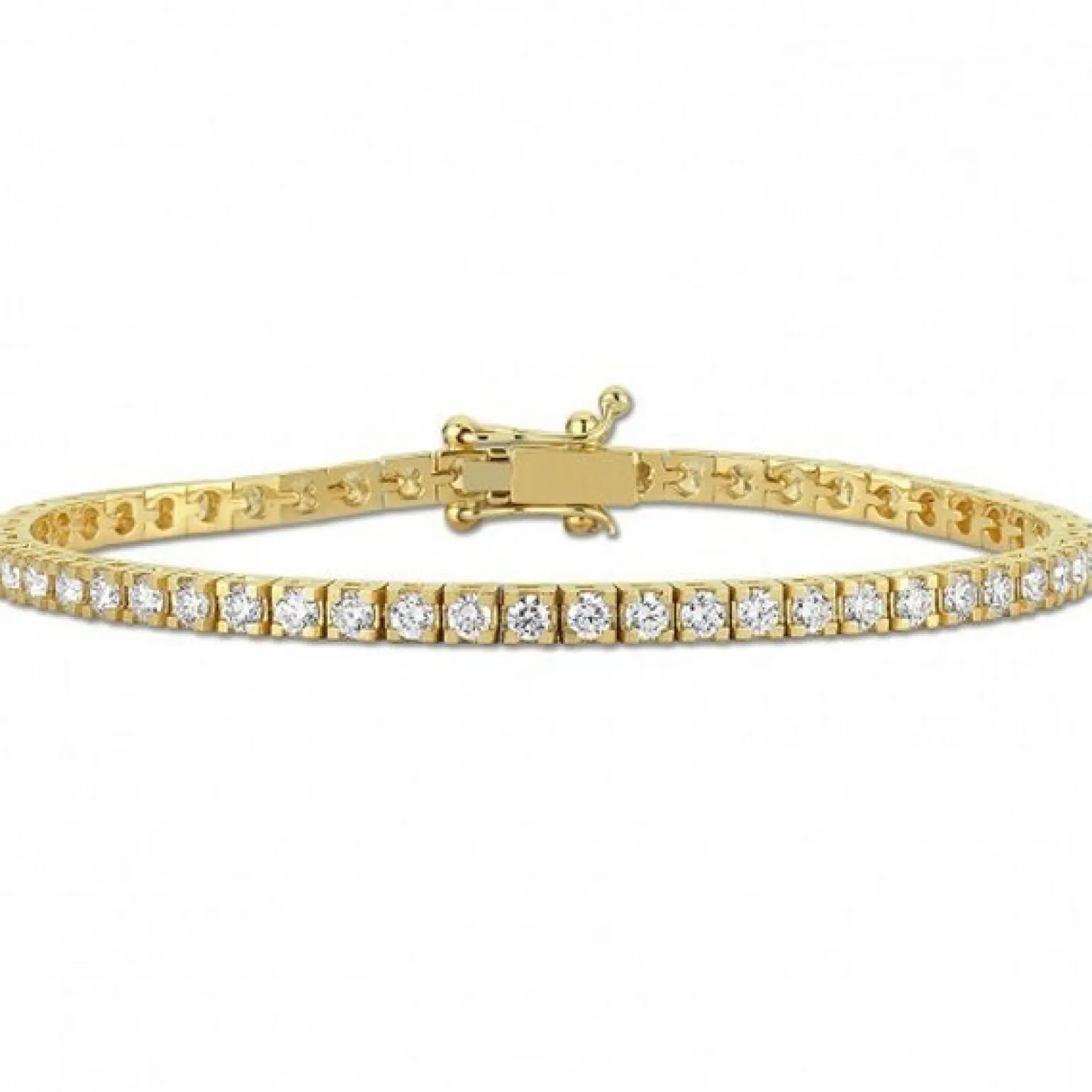 Dazzling - Tennisarmband aus 14 Karat Gold mit insgesamt 3,0 Karat. W/SI