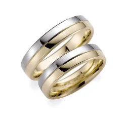 Eheringe - 14 kt Weißgold und Rotgold - 5 mm