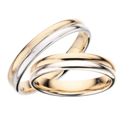 Eheringe - 8 oder 14 kt Weiß- und Rotgoldringe in 4 mm