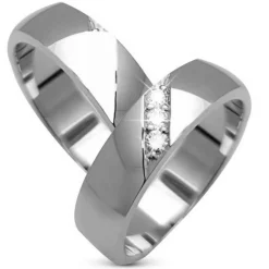 Eheringe 9-14ct. Weißgold mit 0,09ct. TW/SI klimafreundliche Diamanten