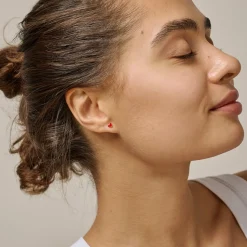 Enamel - Amore Ohrringe in vergoldete silber mit rotem Herz