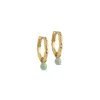 Enamel - Belle Dusty Green Hoops in vergoldetem Silber