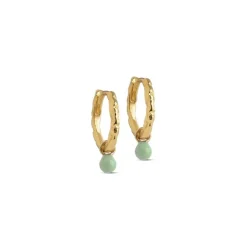 Enamel - Belle Dusty Green Hoops in vergoldetem Silber