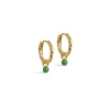 Enamel - Belle Grass Green Hoops i vergoldete silber