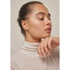 Enamel - Belle Grass Green Hoops i vergoldete silber