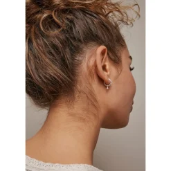 Enamel - Belle Pearl Hoops aus glänzendem silber mit Perlen