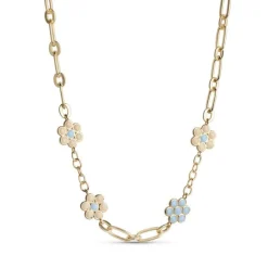 Enamel - Blossom Halskette aus vergoldetem Silber mit Emaille