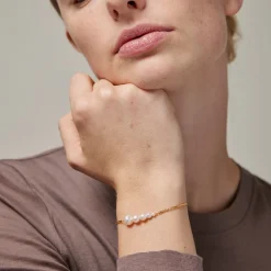 Enamel - Carmen armband in vergoldete silber w. Perlen