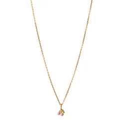 Enamel - Cherry Light Pink vergoldete Halskette
