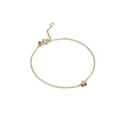 Enamel - Cherry red Armband in vergoldetem Silber