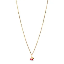 Enamel - Cherry Red vergoldete Halskette