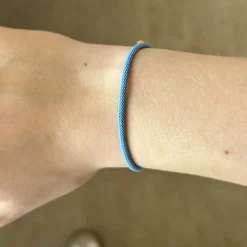 Enamel - Color Cord armband in vergoldete silber - Steel Blue