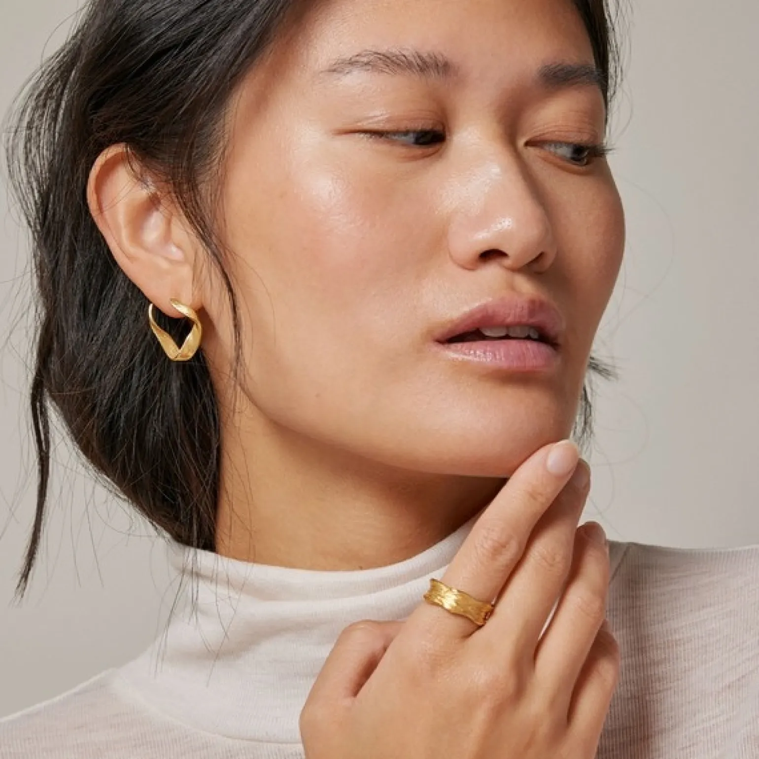 Enamel - Dalia-Ohrringe vergoldete