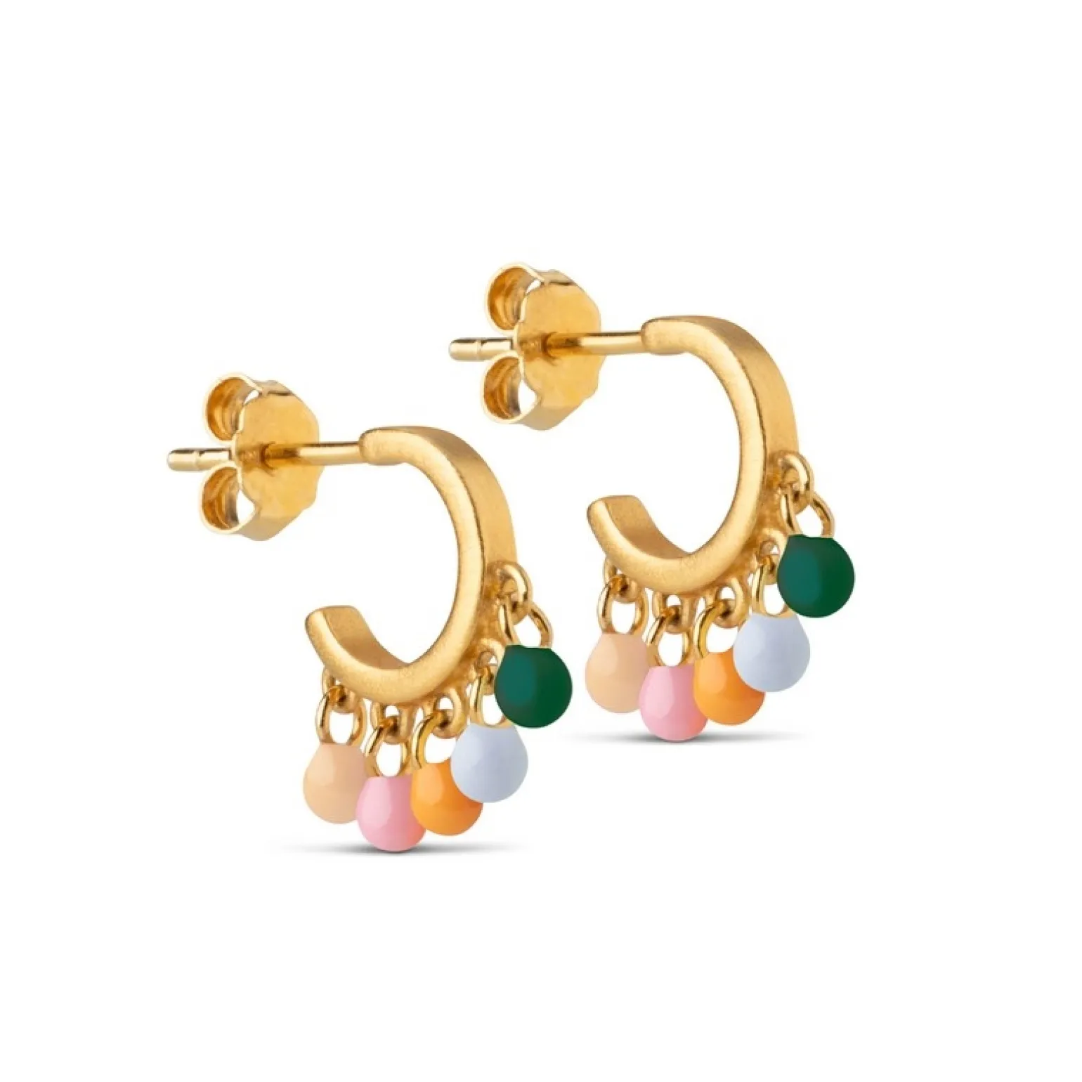 Enamel - Dreamy hoops i vergoldete silber**
