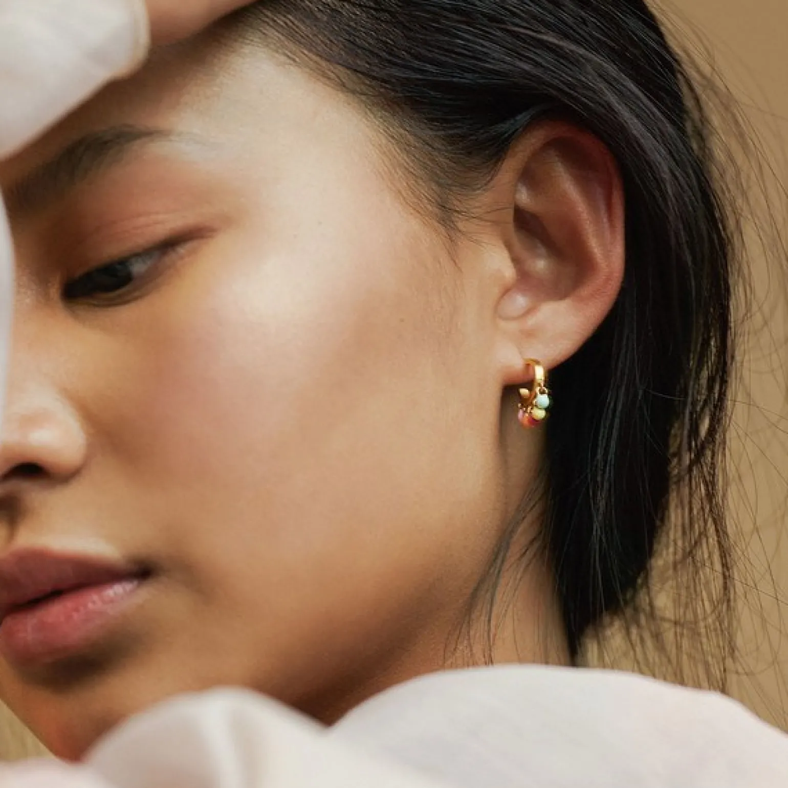 Enamel - Dreamy hoops i vergoldete silber**