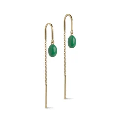 Enamel - Eleanor GRASS GREEN Ohrringe in vergoldete silber