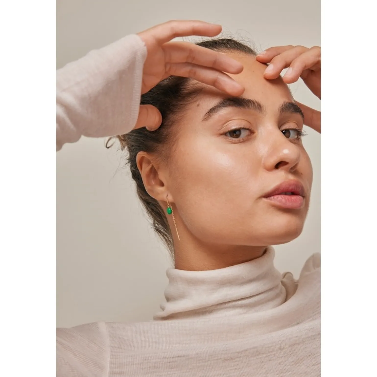 Enamel - Eleanor GRASS GREEN Ohrringe in vergoldete silber