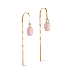 Enamel - Eleanor Ohrringe aus vergoldete silber m hellrosa Emaille