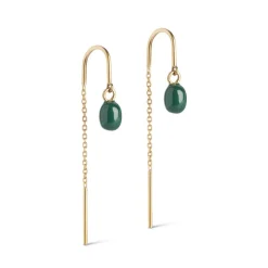 Enamel - Eleanor Ohrringe aus vergoldete silber m petrolgrüner Emaille