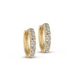 Enamel - Flora Creolen mit Zirkonias vergoldet