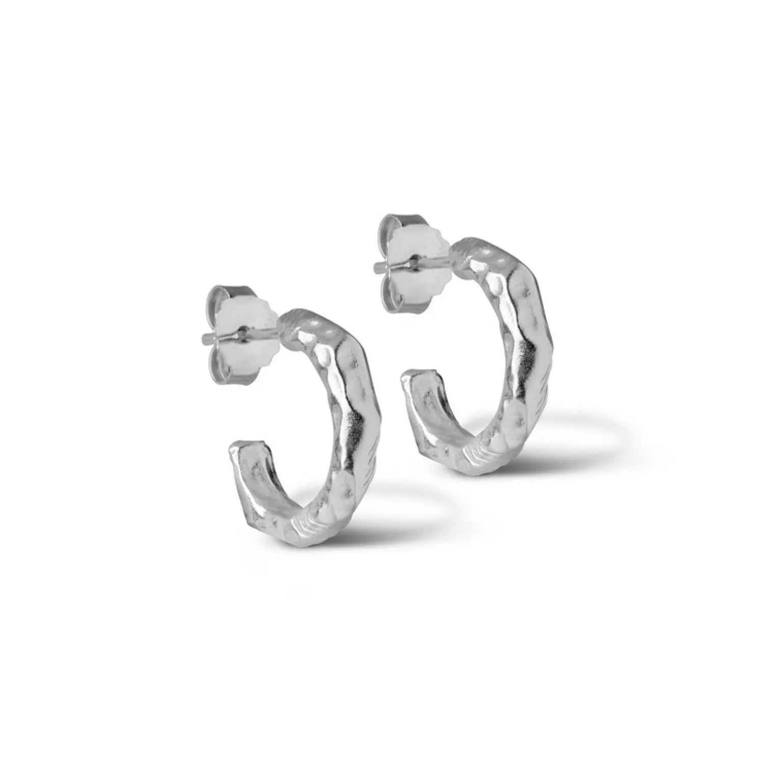 Enamel - Hali Hoops Small mit rauer Oberfläche in silber**