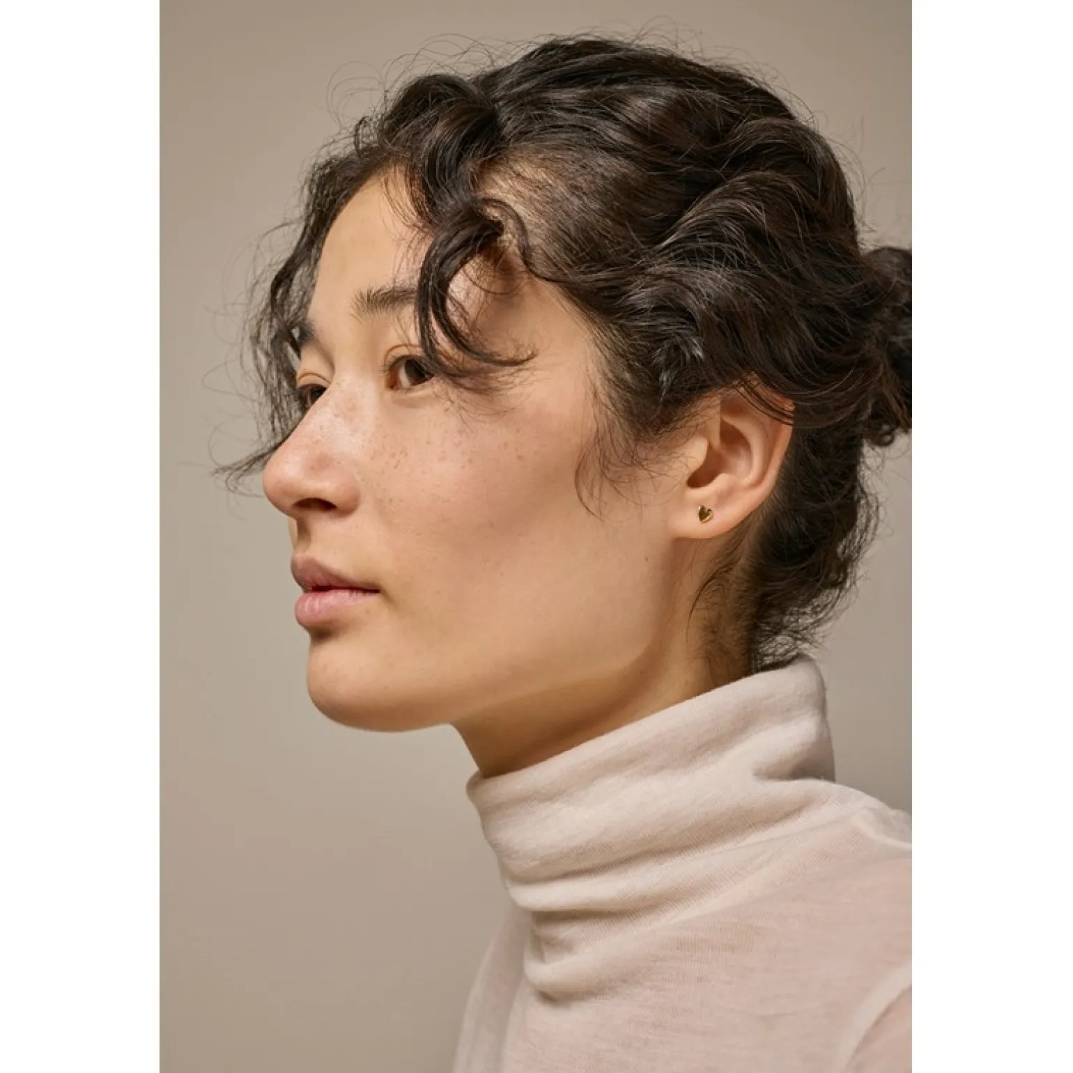 Enamel - Heart Ohrstecker in vergoldete silber