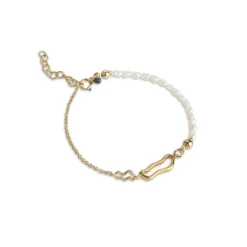 Enamel - Juliana Armband aus vergoldete silber mit Perlen