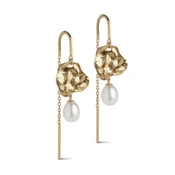 Enamel - Kai Perlenohrringe in vergoldete silber