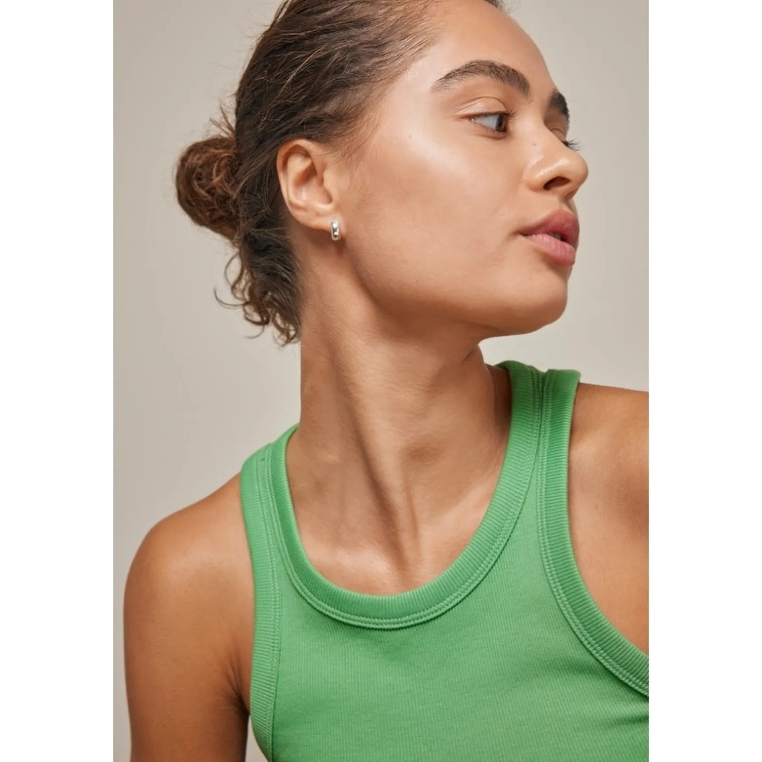 Enamel - Klassisch breit Hoops i silber