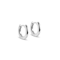 Enamel - Klassische Creolen  (8 mm) in Silber