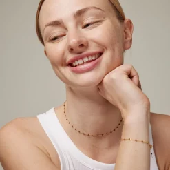 Enamel - Lola DAISY vergoldete Halskette