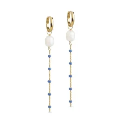 Enamel - Lola Glory Ohrringe in vergoldete silber in Cornflower