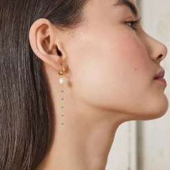 Enamel - Lola Glory Ohrringe in vergoldete silber in Cornflower