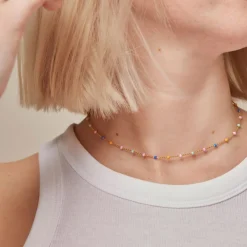 Enamel - Lola LOLLY Halskette aus vergoldete silber