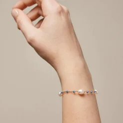 Enamel - Lola Perlita Cornflower armband i vergoldete silber