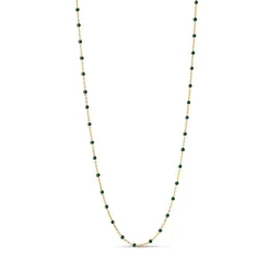 Enamel - Lola PETROL GREEN vergoldete Halskette