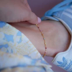 Enamel - Lola RAINBOW Armband aus vergoldetem Silber